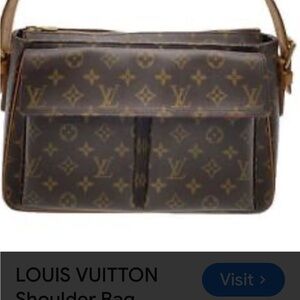 VINTAGE Louis Vuitton Brown Monogram Shoulder Bag.